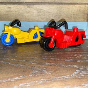 Vintage Lego Motorcycles RED & YELLOW